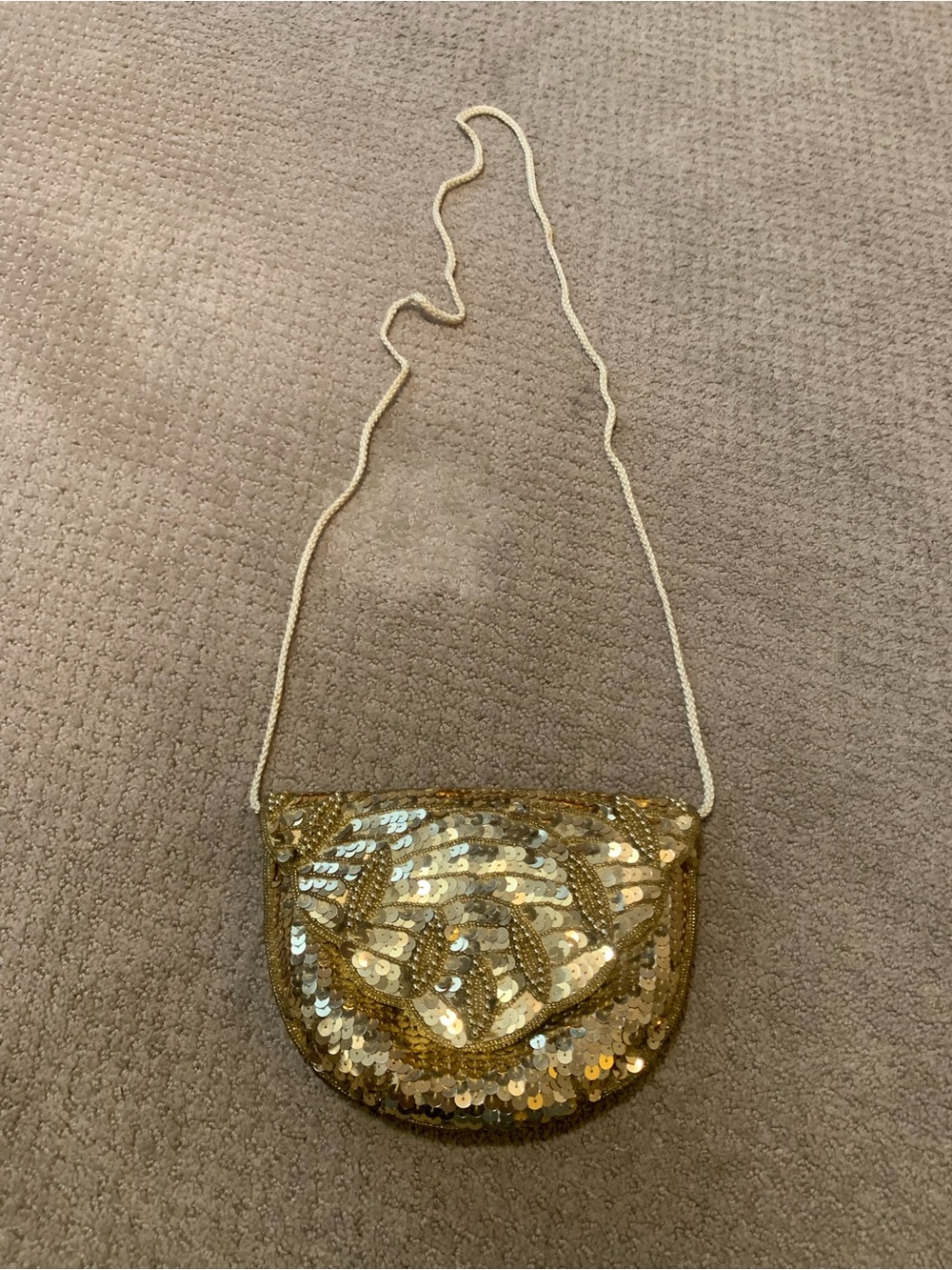 Vintage Gold Sequence Crossbody Bag - Women